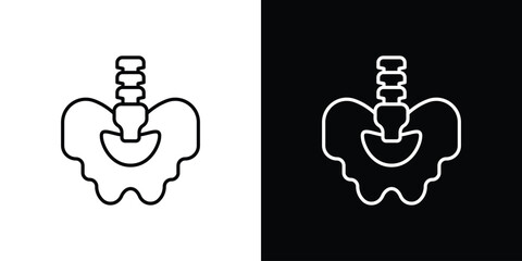 Pelvic area icon line symbol concept, vector illustration