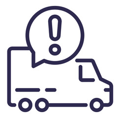 urgent delivery line icon with a van