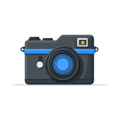 Classic camera showcasing a retro design with vibrant colors and a focus on photography