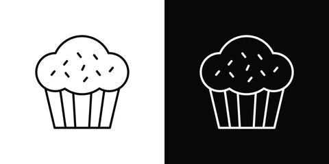 Muffin icon line symbol concept, vector illustration