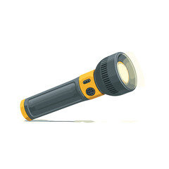 Bright flashlight resting on a flat surface ready for nighttime adventures in a home or outdoor setting