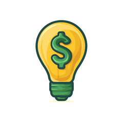 Light bulb with dollar sign represents ideas for financial success and creativity in business ventures