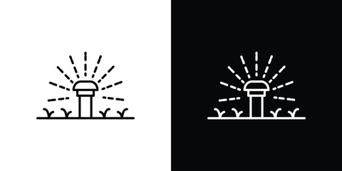 Lawn sprinkler icon line symbol concept, vector illustration