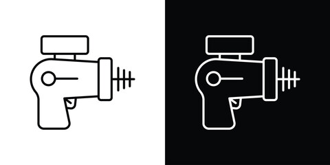 Laser gun icon line symbol concept, vector illustration