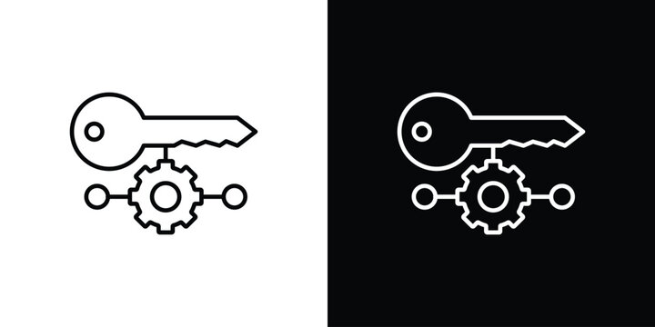 Key factor icon line symbol concept, vector illustration