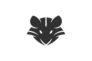 Modern Rat Logo Concept with Bold Shape Design Isolated on White Background