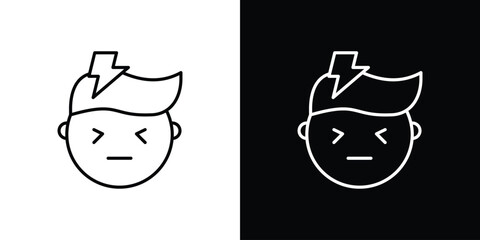 Headache icon line symbol concept, vector illustration
