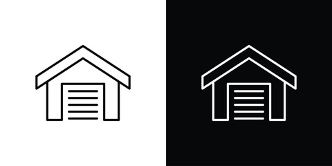 Garage icon line symbol concept, vector illustration
