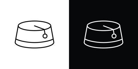 Fez hat icon line symbol concept, vector illustration