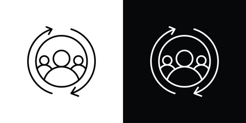 Customer retention icon line symbol concept, vector illustration
