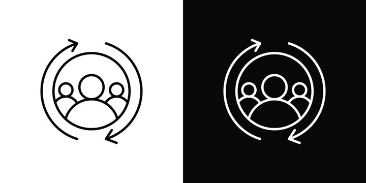 Customer retention icon line symbol concept, vector illustration