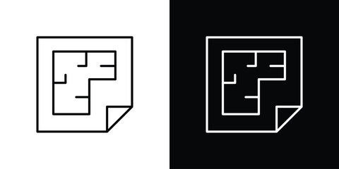Architecture plan icon line symbol concept, vector illustration