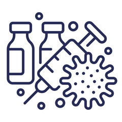 vaccine and virus line icon