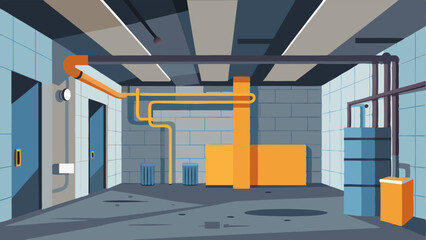 A mix of exposed pipes and concrete walls in a converted loft space. © Justlight