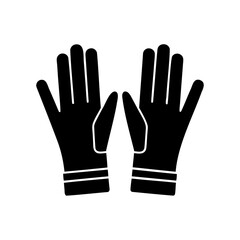 Obraz premium Pair of Black Work Gloves with White Stripes on White Background