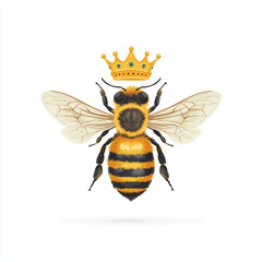 Honeybee Wearing a Crown illustration