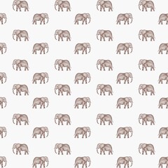 Watercolor elephant pattern design for textile and wrapping paper