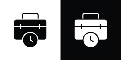 Work experience icon in flat style, filled black symbol