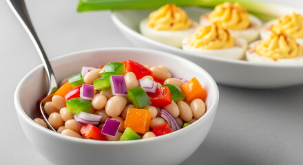 Healthy Cooked Bean Salad Dish Served in an Elegant Bowl