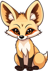 Obraz premium Cute cartoon a illustrator vector fennec fox