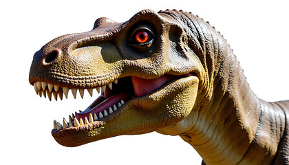 Fierce tyrannosaurus rex dinosaur head with open mouth