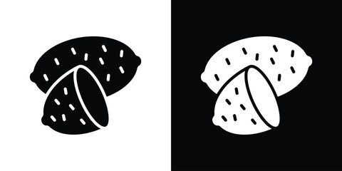 Sweet potato icon in flat style, filled black symbol