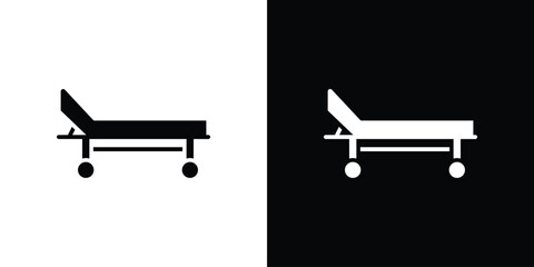 Stretcher icon in flat style, filled black symbol