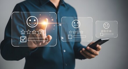 Customer Feedback and Reviews - User Rating Interface on Mobile Phone