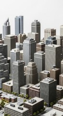 Obraz premium Detailed miniature model of a modern cityscape with numerous skyscrapers
