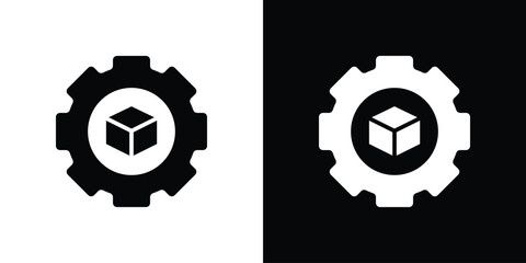 Product development icon in flat style, filled black symbol