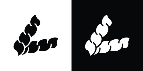 Pasta icon in flat style, filled black symbol