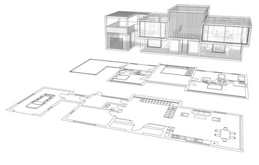 Fototapeta premium house plan blueprint