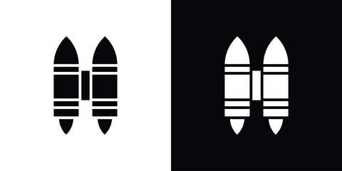 Jetpack icon in flat style, filled black symbol