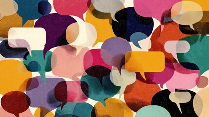 Colorful overlapping speech bubbles