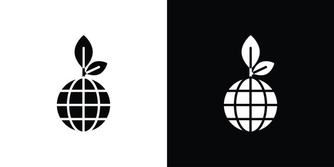 Environment icon in flat style, filled black symbol