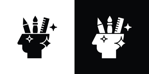 Creativity icon in flat style, filled black symbol
