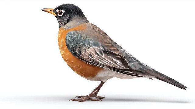 Detailed Illustration of an American Robin