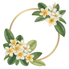 Stunning Plumeria Wreath Tropical Floral Design Element