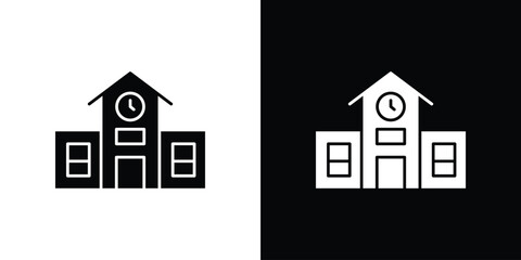 Campus icon in flat style, filled black symbol