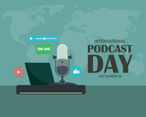 International podcast day banner template. held on 30 September.