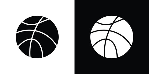 Obraz premium Basketball icon in flat style, filled black symbol