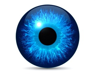 Detailed, stylized blue eye