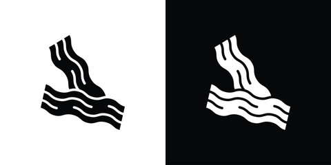 Bacon icon in flat style, filled black symbol