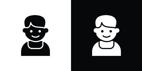 Baby boy icon in flat style, filled black symbol