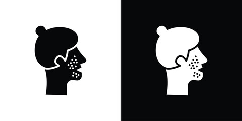 Acne icon in flat style, filled black symbol