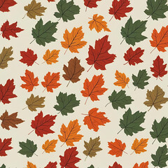 Vintage Fall Leaves Pattern Design