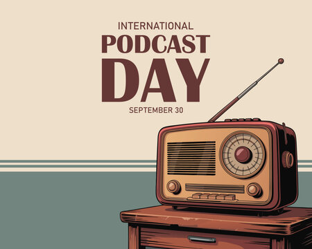 International podcast day banner template. held on 30 September.