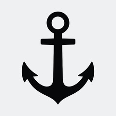 Silhouette simple anchor marine nautical symbol vector illustration