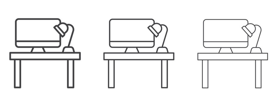 Workspace icon in Line Art Style for Design collection