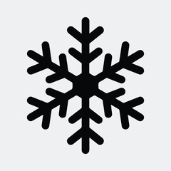 Silhouette snowflake icon simple winter holiday symbol vector illustration